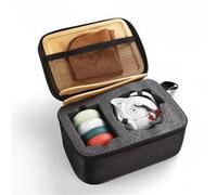 Tea Set for Adults Travel Chinese Kungfu Small Tea Set One Pot Four Cups Ceramic Teapot Cup Tray Portable Bag Japanese Ceremony Portable Tea Sets(A)