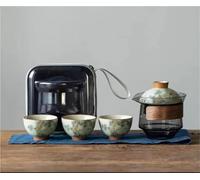 Tea Set for Adults Travel Tea Set Hand-Painted Quick Cup Personal Business One Pot Three Cups Outdoor Portable Kung Fu Portable Tea Sets(Type-C)