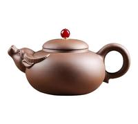 Tea Set for Adults Yixing High Capacity Purple Clay Tea Pot Kung Fu Set Red Mud Handmade Bull Spirit Heavenly 600ml Portable Tea Sets(D)