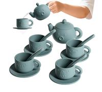 Tea Set for Kids - Dishwasher Safe Silicone Kitchen Accessories,Pretend Play Tea Set,for Daycare Birthday Preschool Activity Travel Picnic Party Girls Boys
