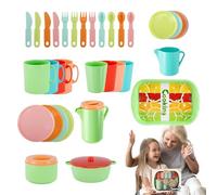 Tea Set for Snack - Educational Learning Role Play Toy with Tableware - Cooking Set for Imitation Play - for Girl Boy Birthday New Year and Festive Gift