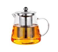 Tea Set with Fire Explosion Proof Glass Kettle & Cups High Borosilicate Water Separation Design Wooden Mugs (Clear, 13X10CM)