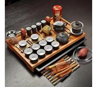 Tea Sets Purple Clay Kung Fu Tea Set Drinkware Tea Cup Tureen Infuser Chinese Tea Ceremony with Travel Tea Set Teapot(A)