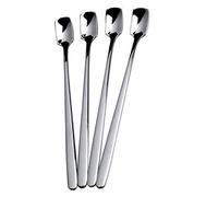 Tea Spoons, 4 Pcs Coffee Spoons Stainless Steel Tea Spoons Square Dessert Spoons Long Handle Spoons for Hot Chocolate Ice Tea Latte Dessert Espresso