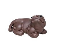Tea Statues Purple Sand Tea Pet Fortune Statue Ornaments Handmade Sculpture Crafts Chinese- Home Tea Room Tea Set Ornaments Desktop Pet(A-8.4 * 5.5 * 3.1cm)