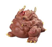Tea Statues Purple Sand Toad Tea Pet Chinese Ornaments Tea Play Tea Table Tea Tray Can Support Tea Set Zen Tea Ceremony Desktop Pet(A)
