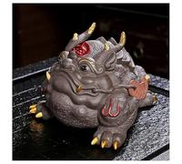 Tea Statues Purple Sand Toad Tea Pet Chinese Ornaments Tea Play Tea Table Tea Tray Can Support Tea Set Zen Tea Ceremony Desktop Pet(B)