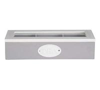 Tea Storage Box, 3 Compartment, Glass Material - Grey