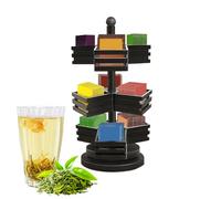 Tea Storage Organizer,3-Tier Rotating Tea Bag Storage Box | Kitchen Teabag Holder,for Home Kitchen Cafe Office Desk Countertop Bar Counter
