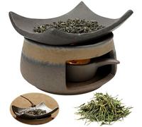 Tea Stove Warmer Set, Ceramic Candle Wax Melt Warmer, Aromatherapy Burner with Tealight Holder for Deep Relaxation for Home Office,Cedar and Zen Incense Burner