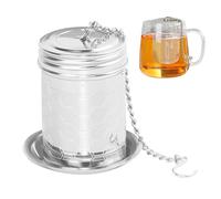 Tea Strainer - 304 Stainless Steel Tea Strainers for Loose Tea | Loose Tea Infuser | Ultra-Fine Mesh Tea Steeper with Hook Chain | Diffusers for Soups, Sauces, Broths, Stews, Loose Teas