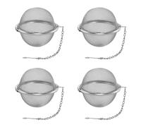 Tea Strainer Ball, 4 Pcs Stainless Steel Tea Strainer Infuser Balls for Loose Leaf-Tea with Extended Chain Hook, Reusable and Easy to Clean Accessories for Home, Office, Afternoon-Tea