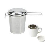Tea Strainer | Beverage Strainer | Fine Mesh Tea Strainer with Lid and Handle for Home, Office, Travel and on the Go
