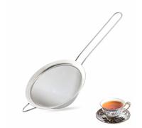 Tea Strainer Fine Mesh Stainless Steel with Comfortable Non Slip Hanging Handle Spoon Oil Sieve Filter Grease Kitchen Essentials Straining Cocktail Coffee Powder Sugar W8.5 x L24cm 1PC