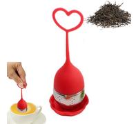 Tea Strainer for Loose Tea - Cute Heart Tea Infuser for Loose Leaves, 1.57 Inch Stainless Steel Silicone Filter, Reusable Heat Resistant Strainer, Easy to Make Tea Accessories for Daily Use