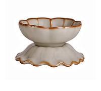 Tea Strainer Porcelain Tea Leak with Base Tea Filter Fine Stainless Steel Filter to Brew Loose Leaf Tea,Bean Yellow Coffee, Office