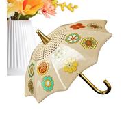 Tea Strainer - Umbrella Shaped Ceramic Teas Sieve, Loose Leaf Brewing Filter Drainer, Creative Hook Base Kitchen Tea Accessories | Reusable Beverage Brewing Strainer Tool for Office Home Travel Beach