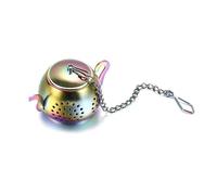 Tea strainers for Loose Tea 1pc Teapot Shape Tea Strainer Stainless Steel Loose Infuser with Chain Spice Filter Diffuser Kitchen Teaware for Home(Color 02)