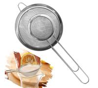 Tea Strainers Set Fine Mesh Sieve with Long Handle Kitchen Colander Filter No Sharp Edges Small Medium Large Sizes for Tea Coffee Powder (2 x Stainless Steel Strainers)