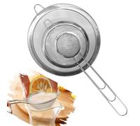 Tea Strainers Set Fine Mesh Sieve with Long Handle Kitchen Colander Filter No Sharp Edges Small Medium Large Sizes for Tea Coffee Powder (3 x Stainless Steel Strainers)
