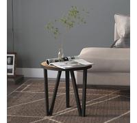 Tea table Black & Yellow Ø35cm MDF Powder-Coated Steel Industrial Accent Modern