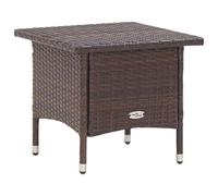 vidaXL Tea Table Brown Poly Rattan Outdoor Garden Backyard Patio Deck Tables