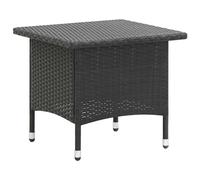 Vidaxl Tea Table Black 50X50X47 Cm Poly Rattan