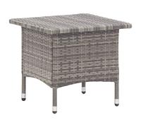 vidaXL Tea Table Grey Poly Rattan Home Outdoor Garden Backyard Patio Tables