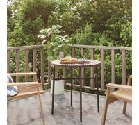 (brown) vidaXL Tea Table Poly Rattan Outdoor Balcony Coffee Round Table Multi Colours