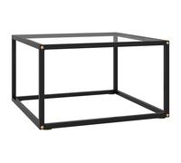 vidaXL Tea Table Black with Tempered Glass 100 cm Accent Couch Coffee Desk
