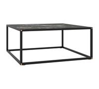 vidaXL Tea Table Black with Black Glass 80 cm Accent Couch Sofa Coffee Desk
