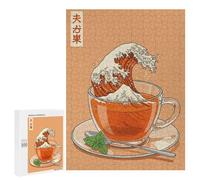 Tea The Great Wave - Displayable Picture Puzzle, 500 PCS, Seasonal Gift, for Mindful Indoor Entertainment