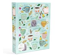Tea Time 500 Piece Jigsaw Puzzle - Herbal Tea Cups Puzzle for Adults, Cozy Illustrated Teacups with Chamomile, Chai, Peppermint and More, Relaxing Gift for Tea Lovers by 1Canoe2