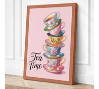 Tea Time Botanical Canvas Wall Art Print 18x12 Inch (46 x 30 cm)