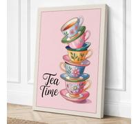 Tea Time Botanical Canvas Wall Art Print 18x12 Inch (46 x 30 cm)