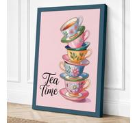 Tea Time Botanical Canvas Wall Art Print 30x20 Inch (76 x 51 cm)