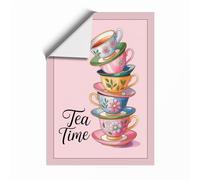 Tea Time Botanical Unframed Wall Art Print A3 (42×29.7cm), Wall Decor for Living Room, Bedroom, Office & Home, Art Gift