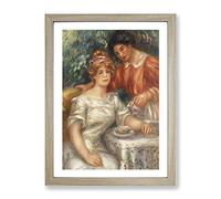 Tea Time By Pierre Auguste Renoir Classic Painting Framed Wall Art Print, Ready to Hang Picture for Living Room Bedroom Home Office Décor, Oak A3 (34 x 46 cm)