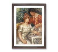 Tea Time By Pierre Auguste Renoir Classic Painting Framed Wall Art Print, Ready to Hang Picture for Living Room Bedroom Home Office Décor, Walnut A2 (64 x 46 cm)