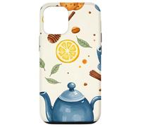 Tea Time Cups Teapot Lemon Honey Cozy Illustration Graphic Case for iPhone 12/12 Pro