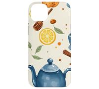 Tea Time Cups Teapot Lemon Honey Cozy Illustration Graphic Case for iPhone 14 Plus