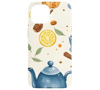 Tea Time Cups Teapot Lemon Honey Cozy Illustration Graphic Case for iPhone 15