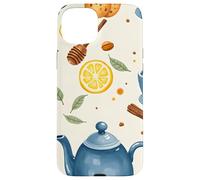 Tea Time Cups Teapot Lemon Honey Cozy Illustration Graphic Case for iPhone 15 Plus