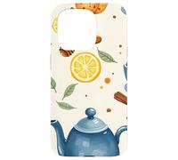 Tea Time Cups Teapot Lemon Honey Cozy Illustration Graphic Case for iPhone 15 Pro