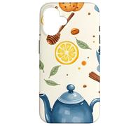Tea Time Cups Teapot Lemon Honey Cozy Illustration Graphic Case for iPhone 16