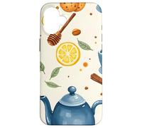 Tea Time Cups Teapot Lemon Honey Cozy Illustration Graphic Case for iPhone 16 Plus
