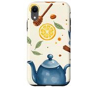 Tea Time Cups Teapot Lemon Honey Cozy Illustration Graphic Case for iPhone XR