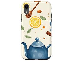 Tea Time Cups Teapot Lemon Honey Cozy Illustration Graphic Case for iPhone XR
