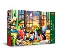 Tea Time Jigsaw Puzzle 1000 Pieces - Nostalgic British Tea Room Scene Puzzle for Adults & Teens - Premium Painted Vintage Afternoon Tea Design - Large Challenging