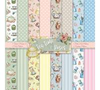 Tea Time & Roses: Afternoon Tea & Flowers Scrapbook or Craft Paper Pad; Pretty Stripe & Polka Dot Patterns in Pastel Colors; Double Sided Decorative ... for the Paper Creative; 16 Different Patterns